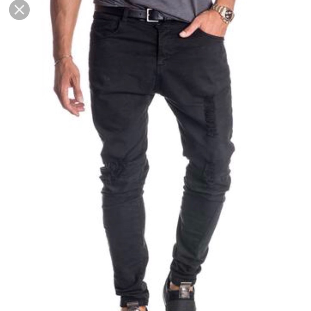 NoHow Style Garbadin Blacked Ripped Jean
